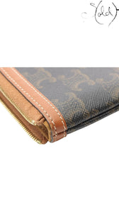Céline Triomphe Canvas Medium Flat Pouch, Interior view | Sold Attire