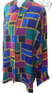 Chain Patchwork Blouse – Statement Vintage, Back view | Sold Attire