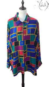 Chain Patchwork Blouse – Statement Vintage, Interior view | Sold Attire