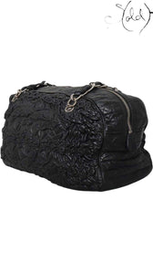 Chanel Astrakhan Black Leather Bowler Bag Mid-2000s, Interior view | Sold Attire