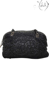 Chanel Astrakhan Black Leather Bowler Bag Mid-2000s, Detail view | Sold Attire