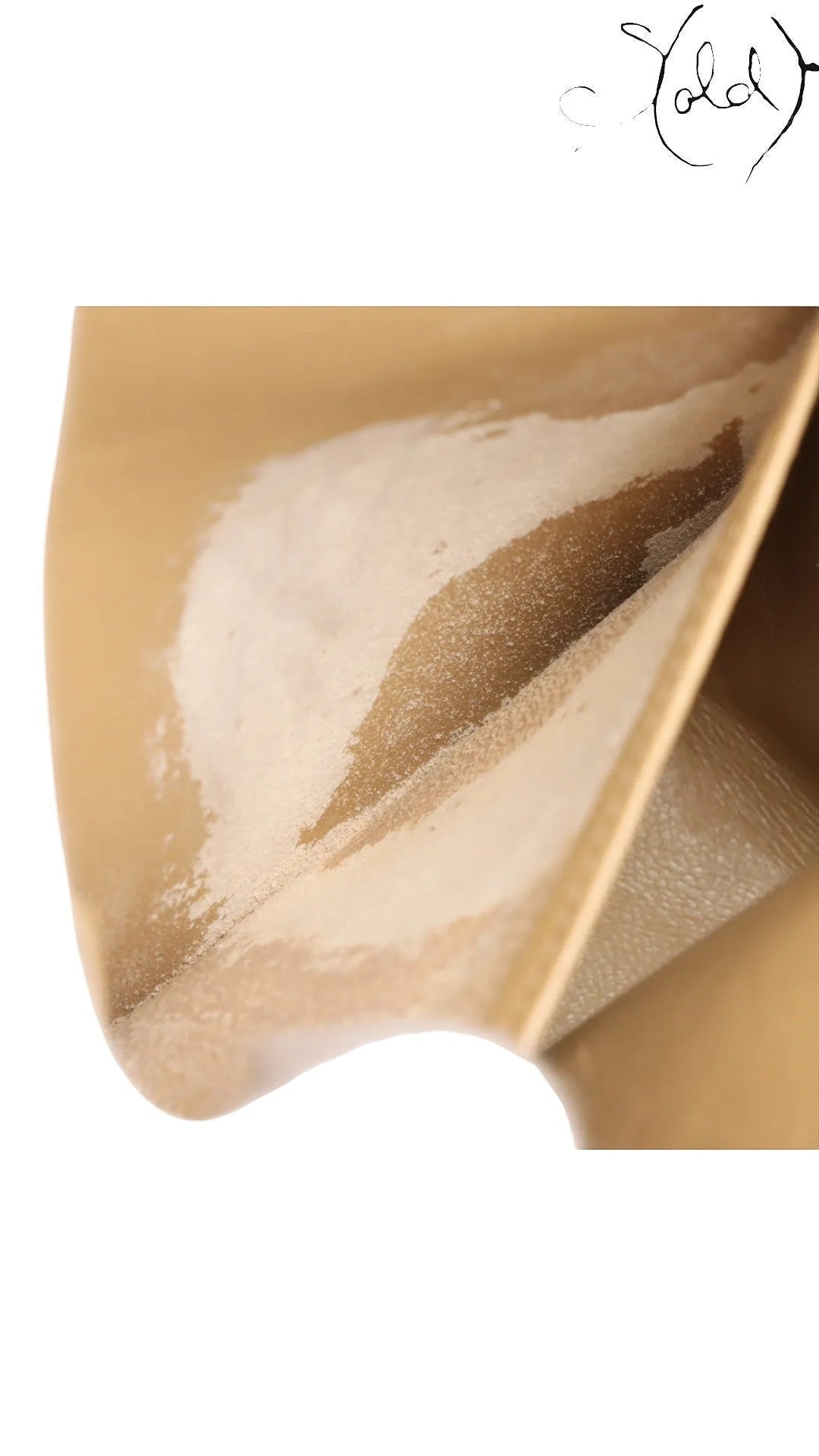 Sold Attire beige lambskin Chanel Matelasse 23 Double Flap interior pocket with light powder residue.
