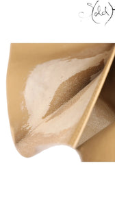 Sold Attire beige lambskin Chanel Matelasse 23 Double Flap interior pocket with light powder residue.
