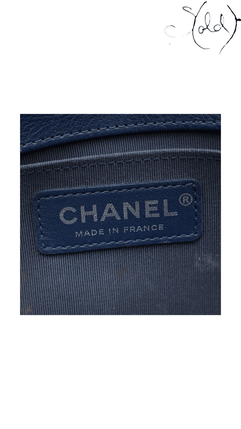 Chanel Boy Medium navy leather flap bag - view 12