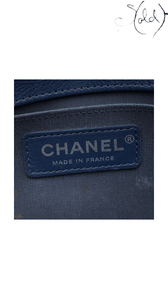 Chanel Boy Medium navy leather flap bag - view 12