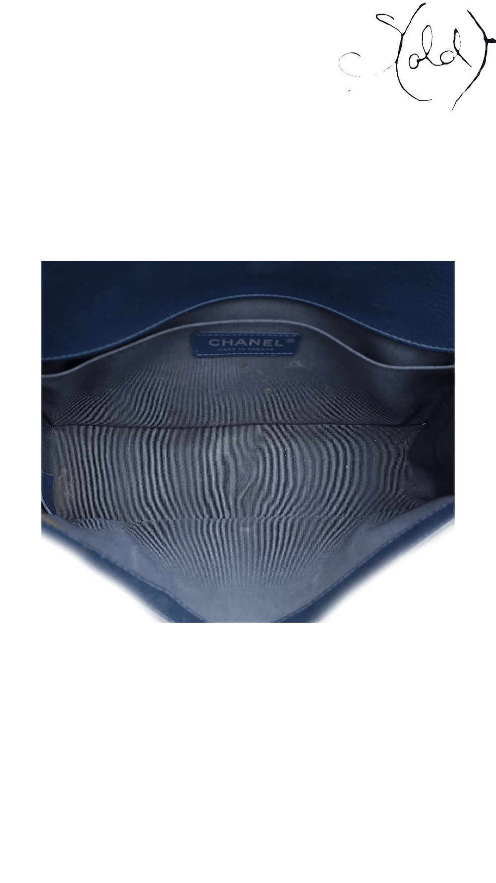 Chanel Boy Medium navy leather flap bag - view 11