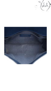 Chanel Boy Medium navy leather flap bag - view 11
