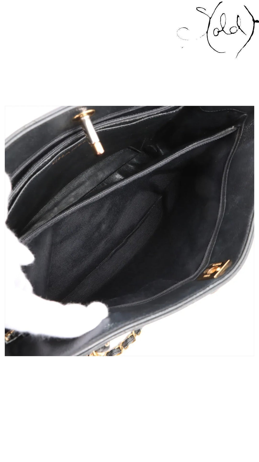 chanel matelasse caviar chain tote, detail view 7
