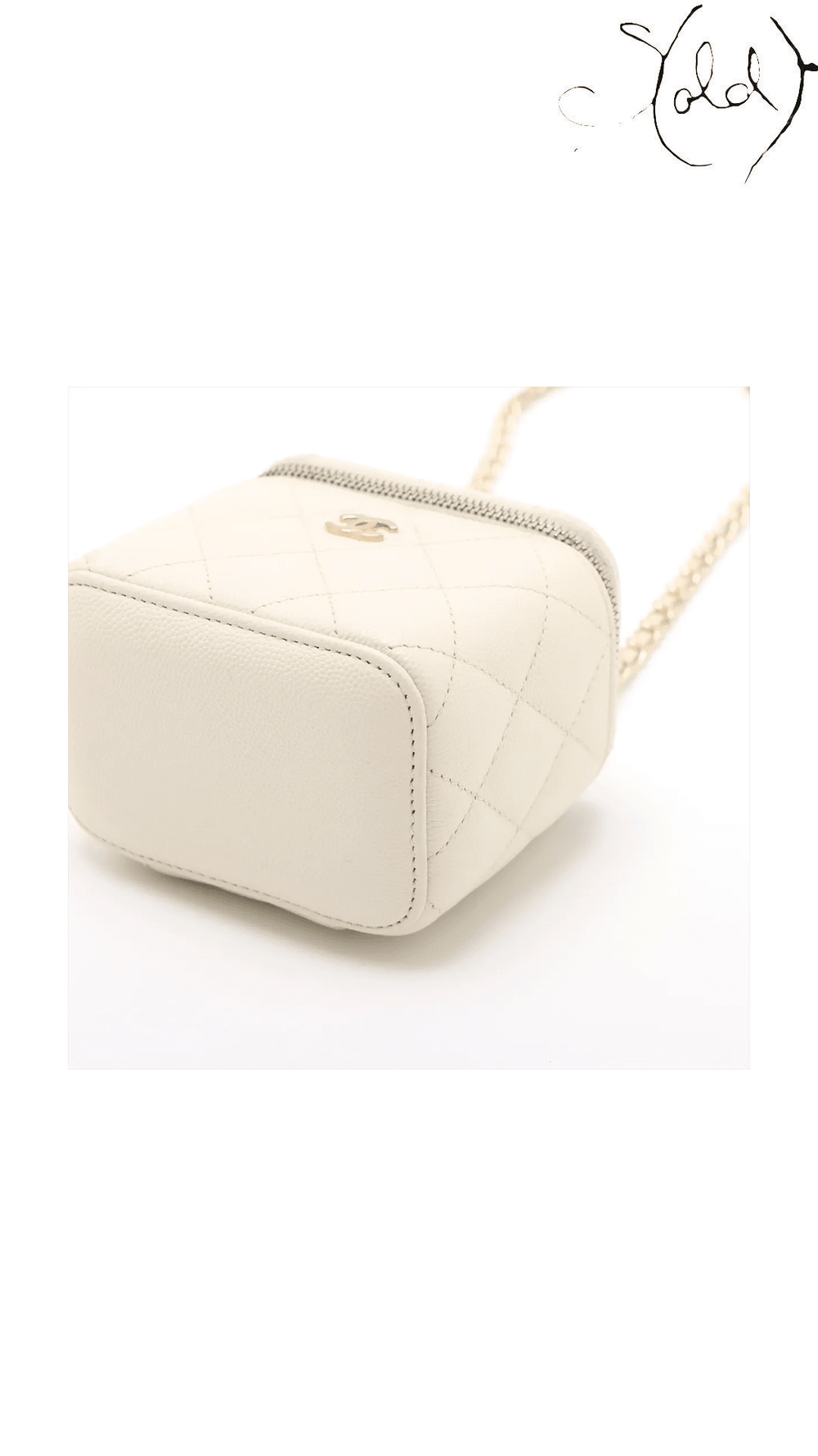 Chanel Mini Vanity white caviar bag - view 3