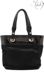 Chanel Paris-Biarritz PM Black Pony Hair × Patent Leather Quilted Tote