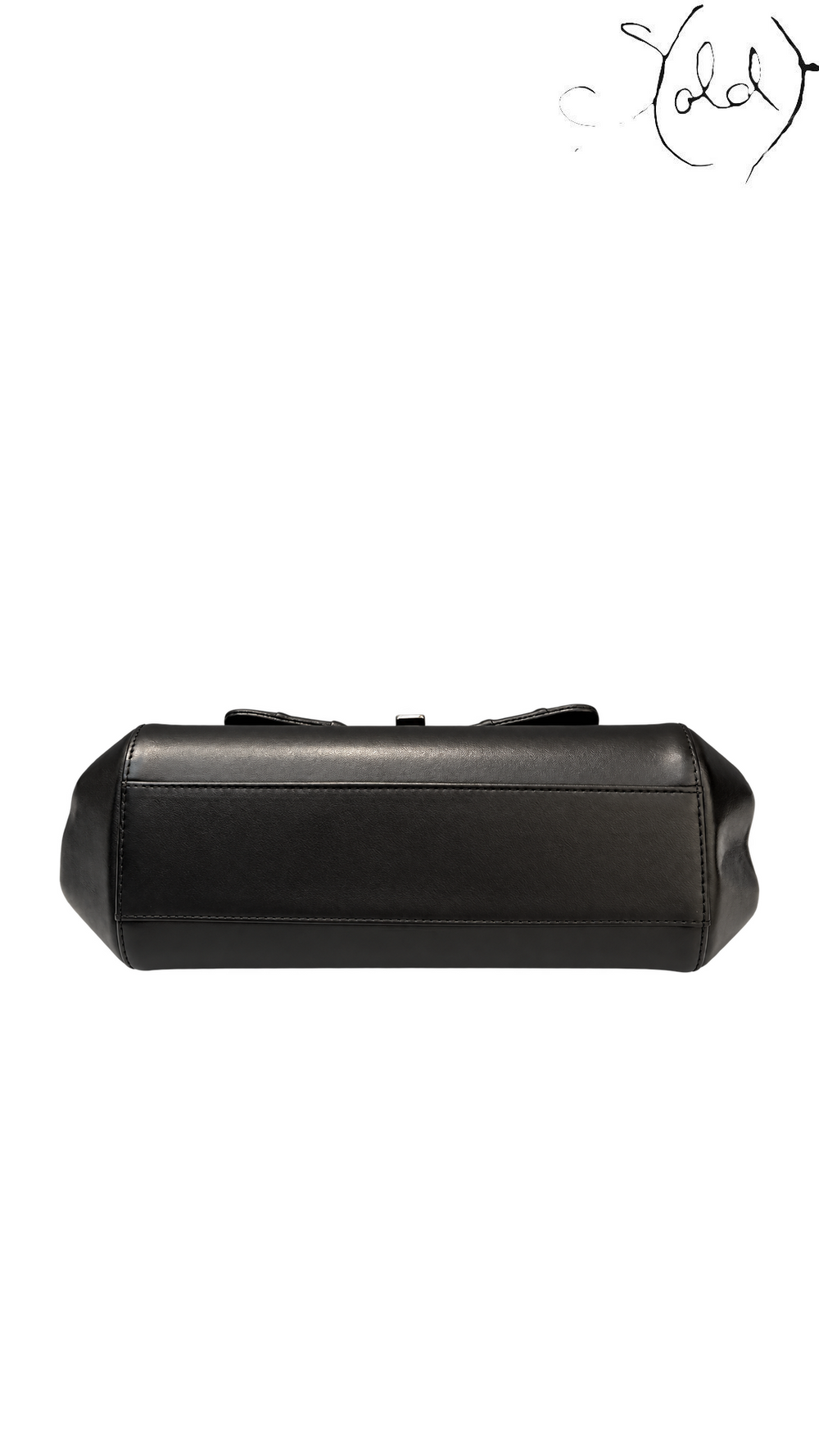 Chanel Accordion Flap Black Lambskin Shoulder Bag, base straight view