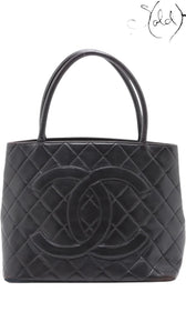 Chanel Medallion Tote Black Quilted Lambskin Silver Hardware Mid-2000s, Authenticated Pre-Owned | Sold Attire
