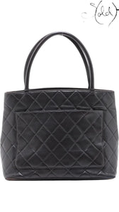 Chanel Medallion Tote Black Quilted Lambskin Silver Hardware Mid-2000s, Back view | Sold Attire