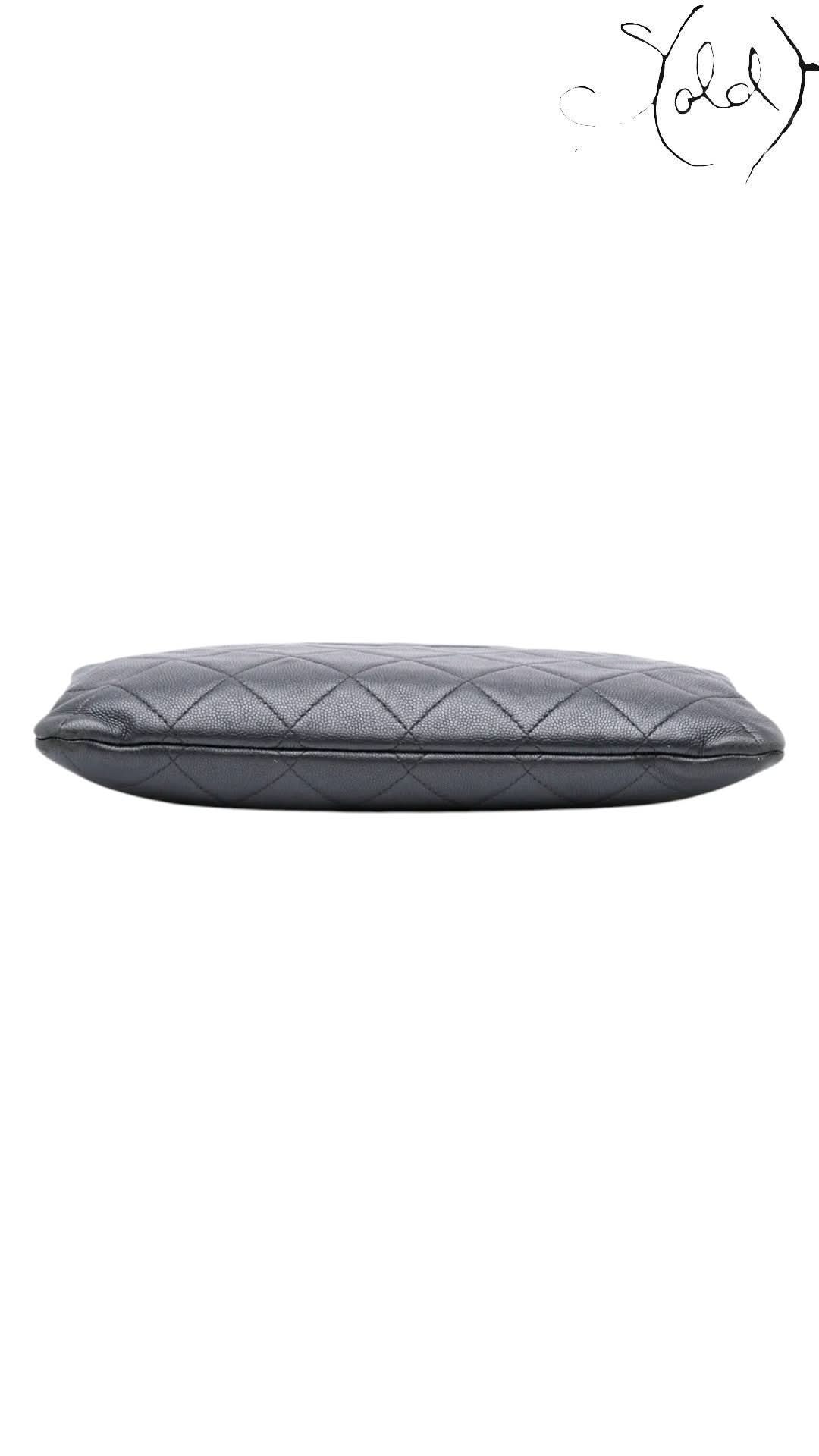 Chanel Clutch Chanel Black Quilted Caviar Leather Clutch 2017 - 2018 Made in Italy | Sold Attire