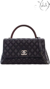 CHANEL Coco Handle Medium – Black Calfskin & Lizard Trim, Authenticated Pre-Owned | Sold Attire
