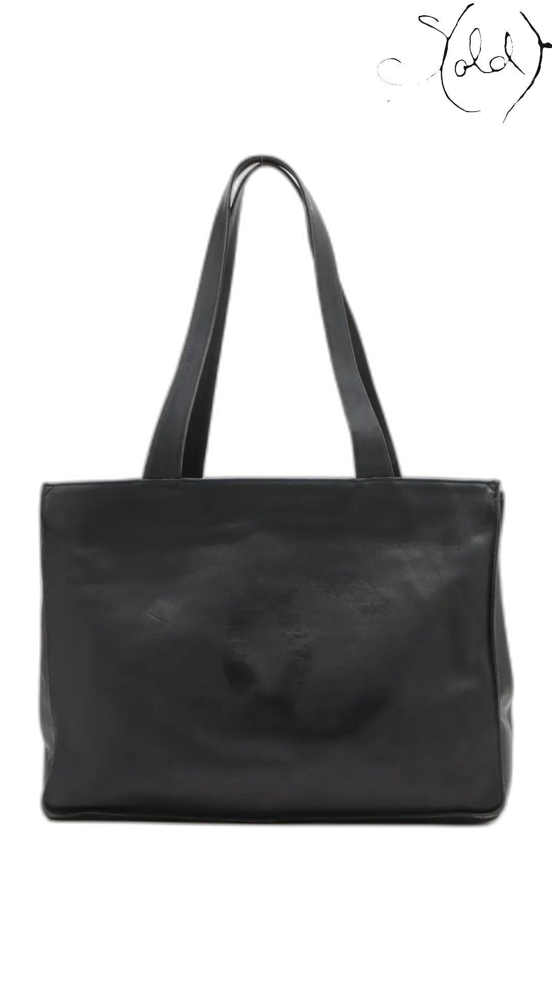 Chanel Coco Mark black leather tote bag - view 1