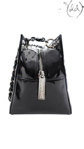 Chanel Choco Bar tote red microfiber interior
