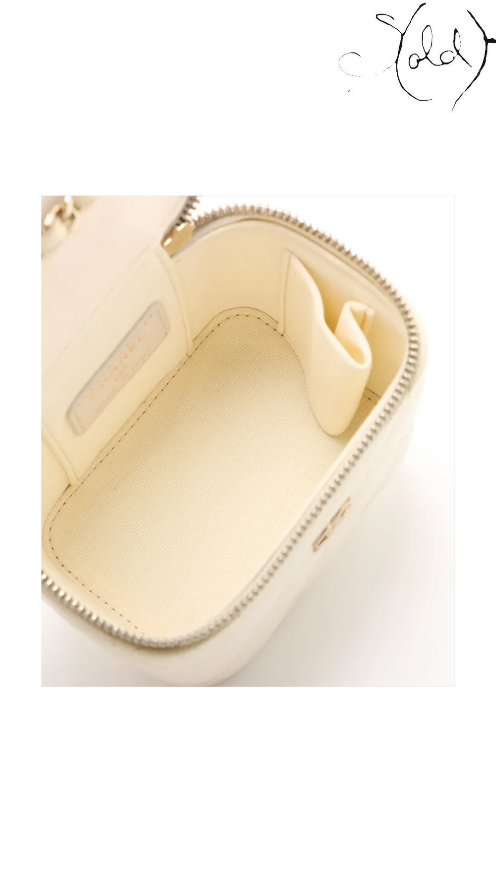 Chanel Mini Vanity white caviar bag - view 6