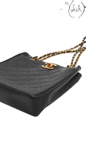 Chanel 1994 Caviar Tote Black Leather Series 1 Gold-Plated Hardware Vintage Icon, Detail view | Sold Attire