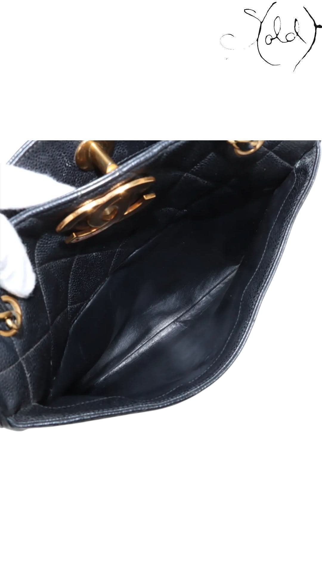 Chanel Shoulder Bag Chanel 1994 Caviar Tote Black Leather Series 1 Gold - Plated Hardware Vintage Icon | Sold Attire