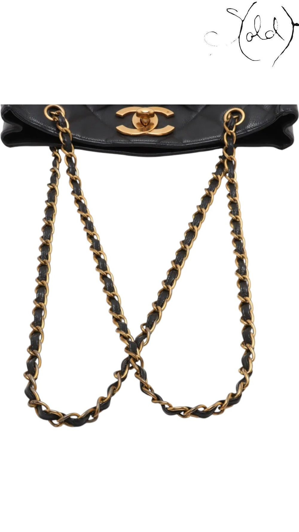 Chanel 1994 Caviar Tote Black Leather Series 1 Gold-Plated Hardware Vintage Icon, Base view | Sold Attire