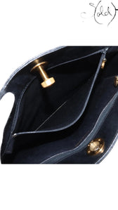 Chanel 1994 Caviar Tote Black Leather Series 1 Gold-Plated Hardware Vintage Icon, Strap detail | Sold Attire