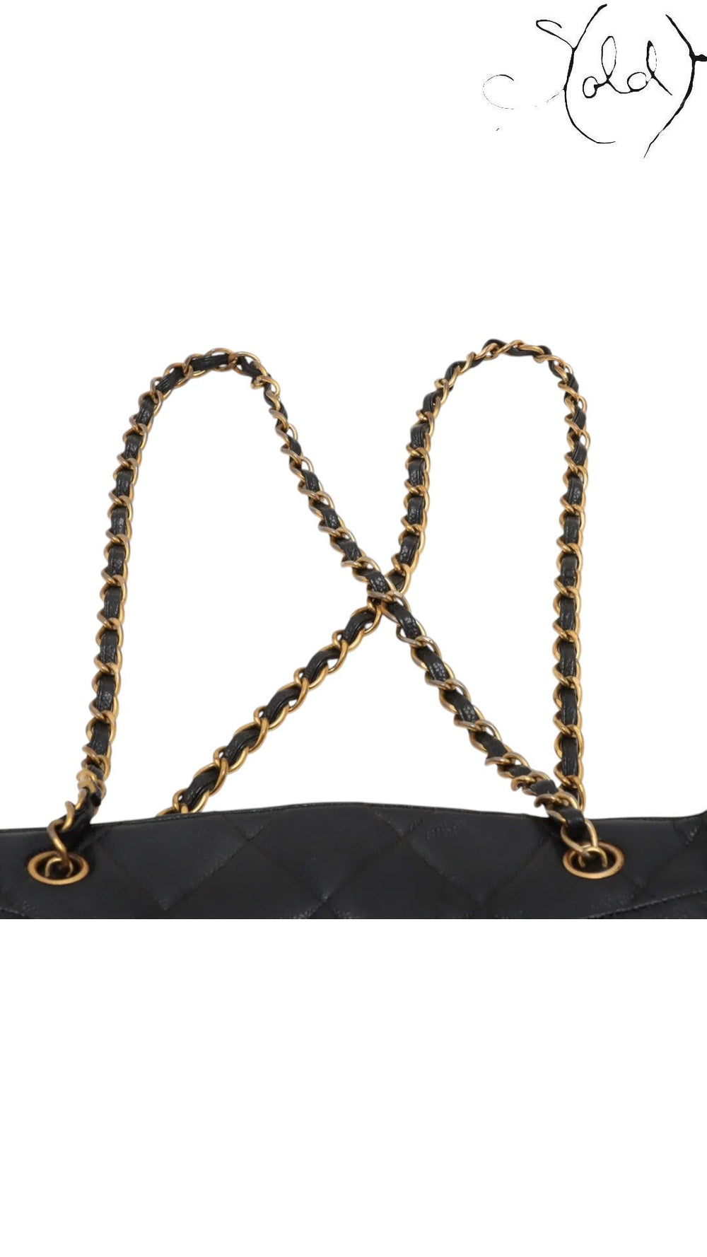 Chanel 1994 Caviar Tote Black Leather Series 1 Gold-Plated Hardware Vintage Icon, Side view | Sold Attire