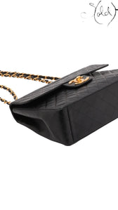 Chanel Maxi Flap Black Lambskin Double Chain Bag Gold Hardware, Detail view | Sold Attire
