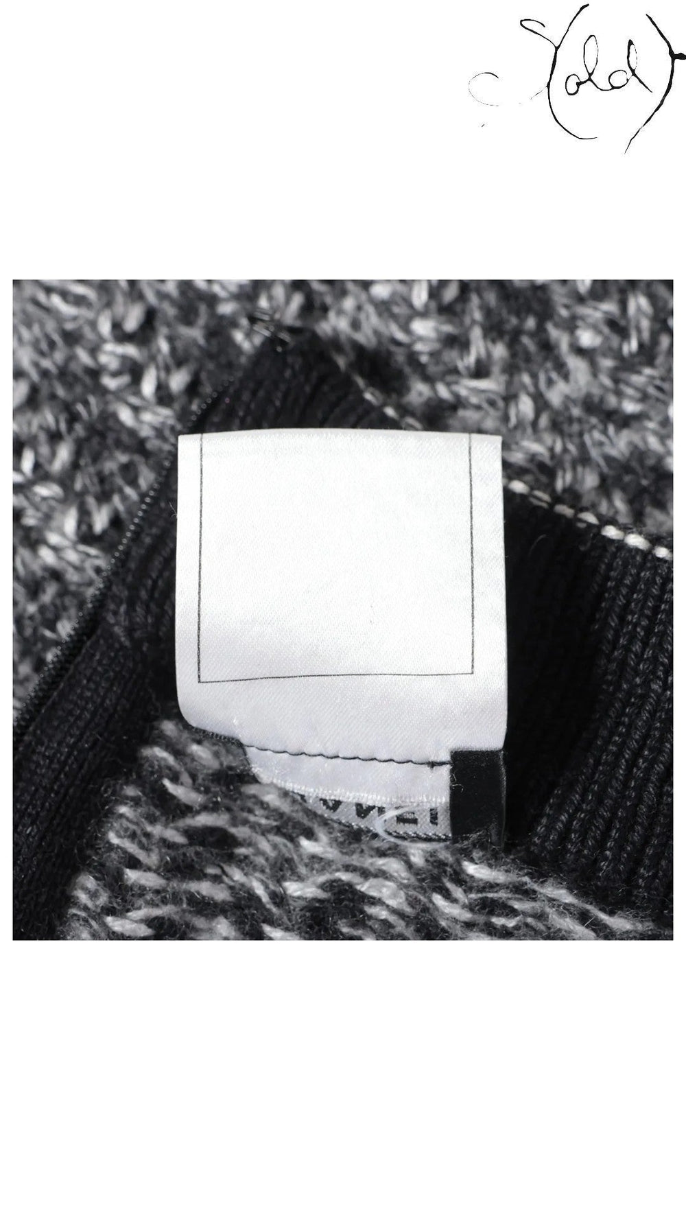 Sold Attire black wool pencil skirt, FR 38, early 2010s. Features a bias cut and CC button detail.