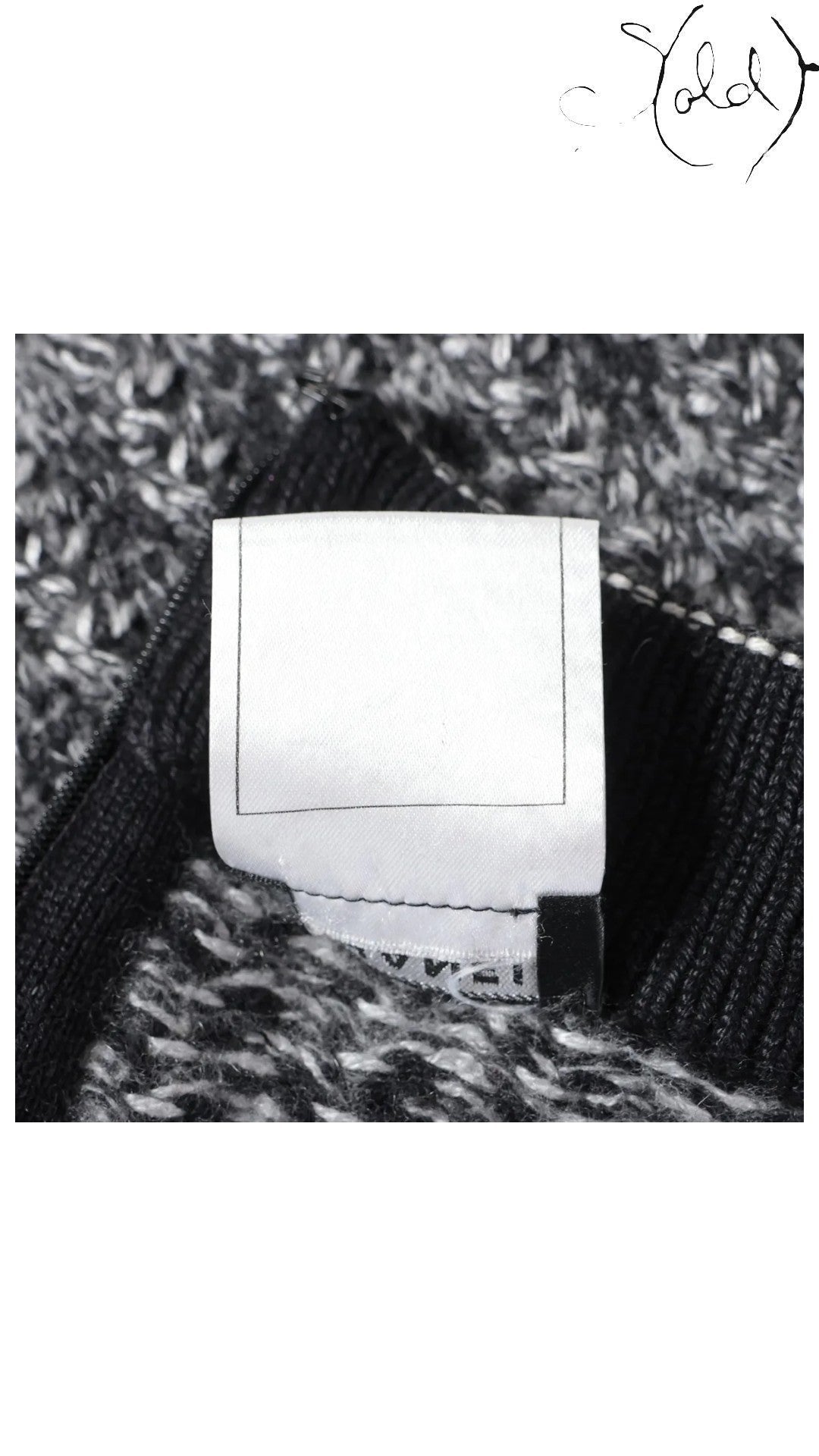 Sold Attire black wool pencil skirt, FR 38, early 2010s. Features a bias cut and CC button detail.