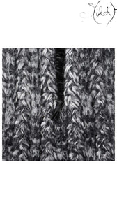 Sold Attire black wool pencil skirt with a bias cut and side zip closure, featuring a textured knit.