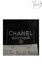 Chanel Boutique Coco Button Wool Skirt - Black Wool Size 36 - Vintage Made in France, Base view | Sold Attire