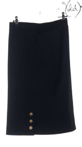 Chanel Boutique Coco Button Wool Skirt - Black Wool Size 36 - Vintage Made in France, Authenticated Pre-Owned | Sold Attire