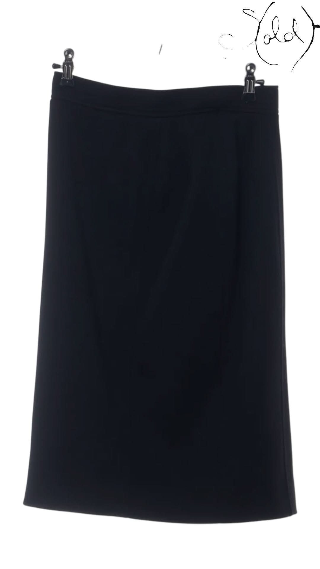 Chanel Skirts Chanel Boutique Coco Button Wool Skirt - Black Wool Size 36 - Vintage Made in France