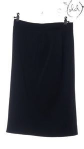 Chanel Boutique Coco Button Wool Skirt - Black Wool Size 36 - Vintage Made in France, Back view | Sold Attire