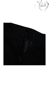 Chanel Boutique Coco Button Wool Skirt - Black Wool Size 36 - Vintage Made in France, Interior view | Sold Attire