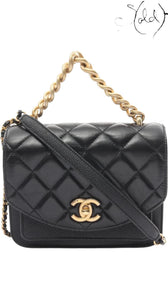 Chanel Timeless Classique Top handle – Black Lambskin & Caviar Leather, Authenticated Pre-Owned | Sold Attire