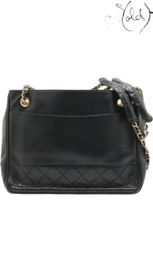 Chanel Vintage 1980s Matelassé Lambskin Chain Tote Black Gold, Authenticated Pre-Owned | Sold Attire