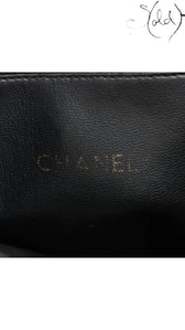 Chanel Vintage 1980s Matelassé Lambskin Chain Tote Black Gold, Side view | Sold Attire