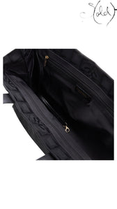 Chanel Travel Ligne Tote Bag Black Nylon Leather 2003 | Sold Attire Cairo, Close-up | Sold Attire