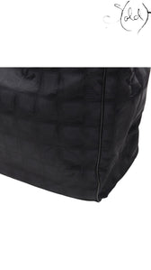 Chanel Travel Ligne Tote Bag Black Nylon Leather 2003 | Sold Attire Cairo, Hardware detail | Sold Attire