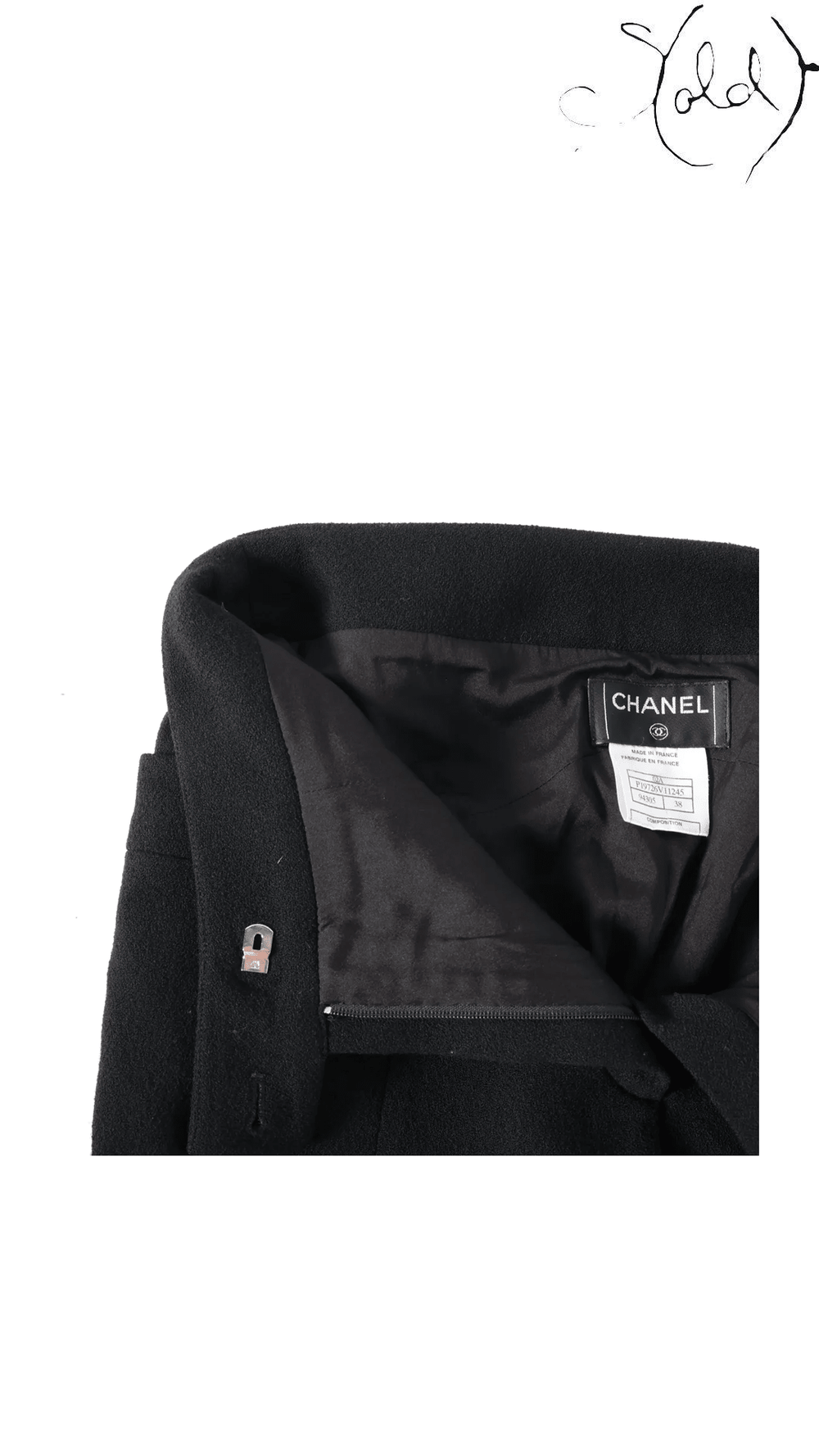 Chanel 2002 Black Wool Trousers Size 38 - view 4