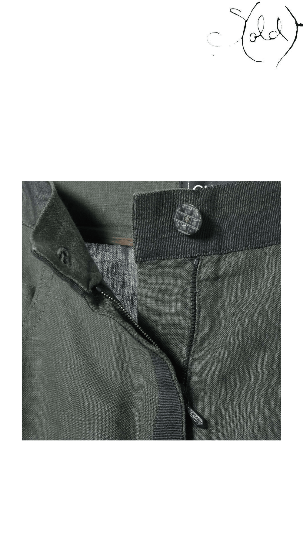 Chanel Khaki Straight-Leg Trousers Size 38 - view 3