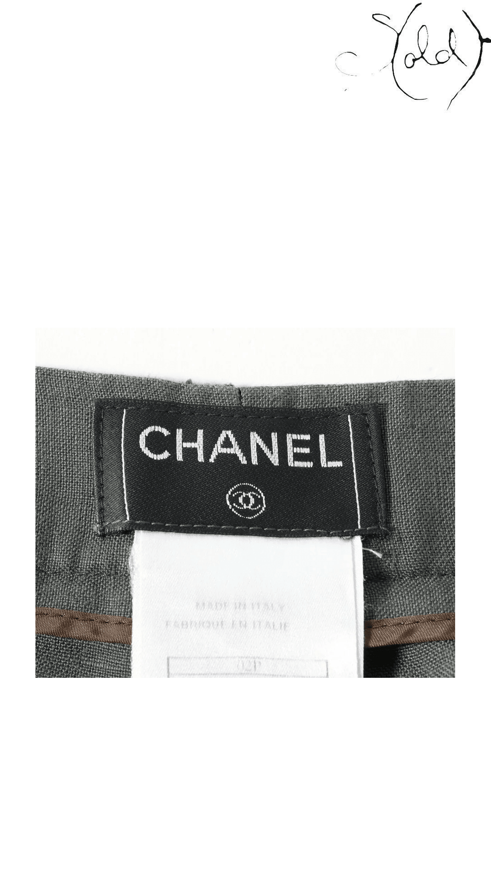 Chanel Khaki Straight-Leg Trousers Size 38 - view 5