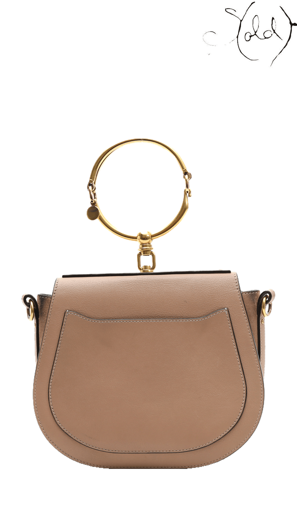 Chloé Nile beige leather and suede Bracelet Bag: reverse view