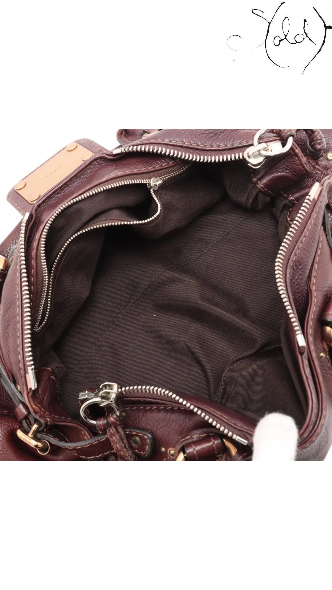 Chloé Paddington Brown Leather IT Bag Signature Padlock 2000s Icon, Strap detail | Sold Attire