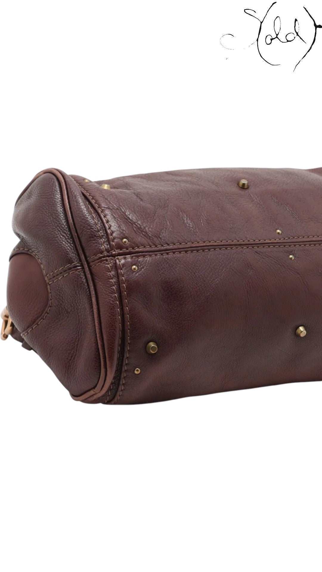 Chloé Paddington Brown Leather IT Bag Signature Padlock 2000s Icon, Base view | Sold Attire