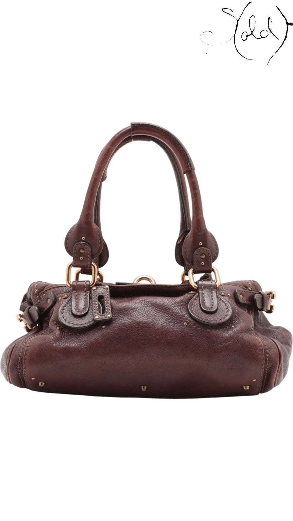 Chloé Paddington Brown Leather IT Bag Signature Padlock 2000s Icon, Back view | Sold Attire