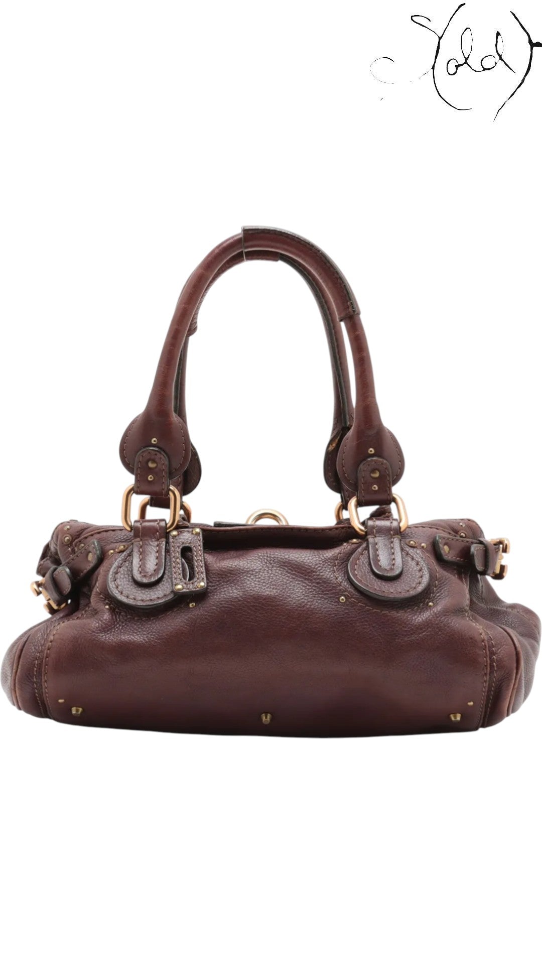 Chloé Paddington Brown Leather IT Bag Signature Padlock 2000s Icon, Back view | Sold Attire