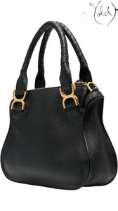 Chloé Marcie Leather Tote Bag Black Calf | Sold Attire, Authenticated Pre - Owned | Sold Attire
